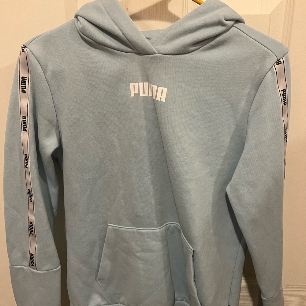Puma Small Women's Light Blue Hoodie Athletic